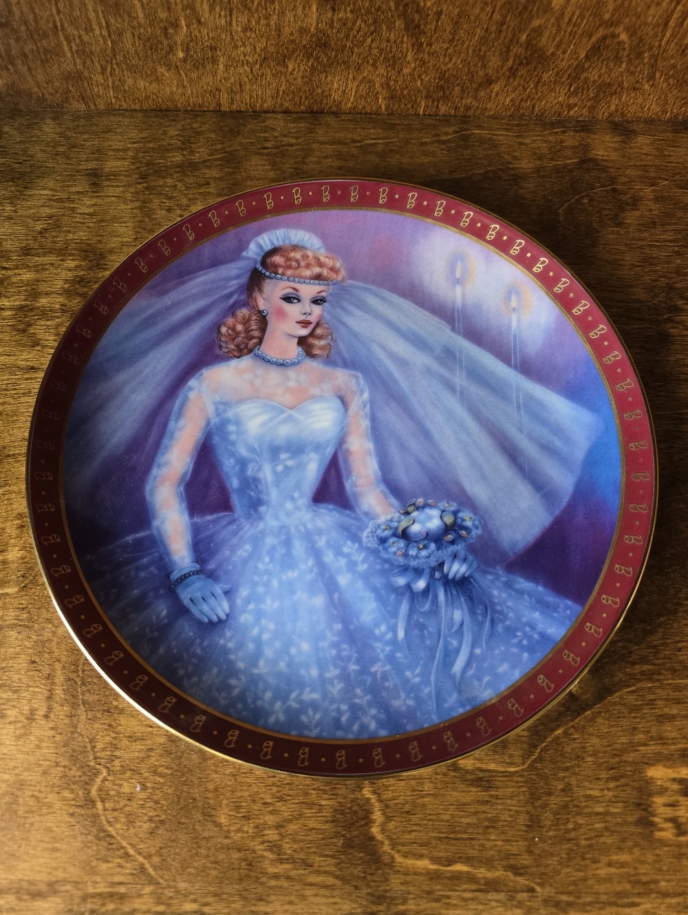 Vintage 1990 Danbury Mint High Fashion Barbie Bride-To-Be Porcelain Plate #1 NIB